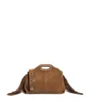 Maje Fringed Cross Body Bag In Brown