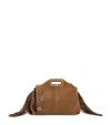 Maje Suede Miss M Shoulder Bag In Brown