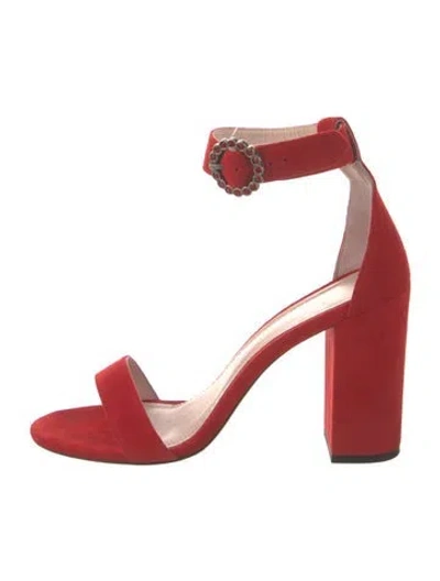 Pre-owned Maje Suede Sandals In Red