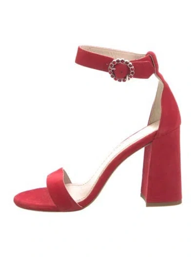 Pre-owned Maje Suede Sandals In Red