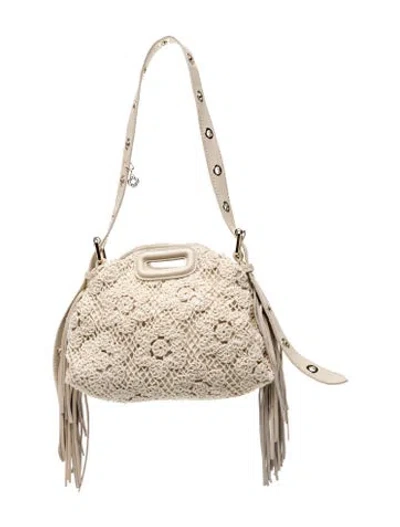 Pre-owned Maje Suede Shoulder Bag In Neutral
