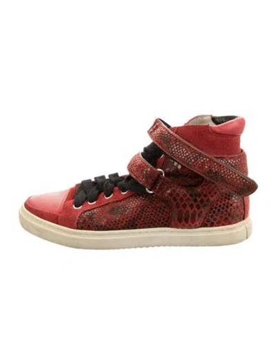 Pre-owned Maje Suede Sneakers In Red