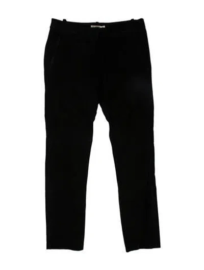 Pre-owned Maje Suede Straight Leg Pants In Black
