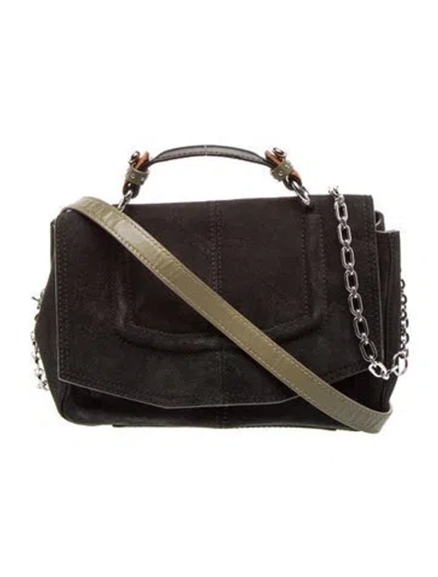 Pre-owned Maje Suede Top Handle Bag In Black