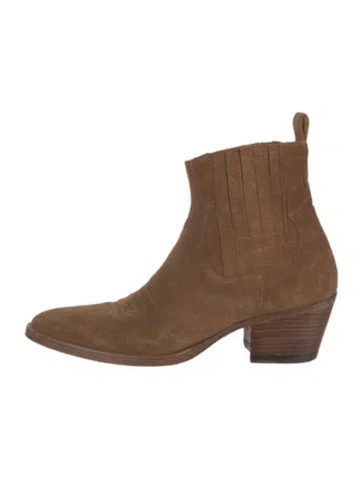 Pre-owned Maje Suede Western Boots In Orange