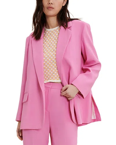 Maje Vestale Double-breasted Crepe Blazer In Bubblegum