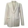 Maje Suit Blazer In Ivory Polyester In Grey