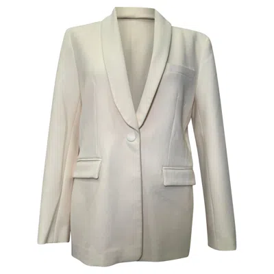 Maje Suit Blazer In Ivory Polyester In White