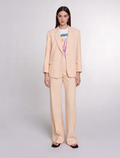 Maje Suit Jacket For Spring/summer In Yellow Banana /