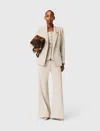 Maje Suit Jacket With Brooch In Beige