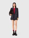 Maje Suit Jacket With Gold Buttons In Black