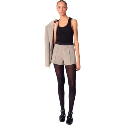 Maje Suit Shorts With Darts In Grey