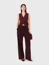 Maje Suit Trousers In Burgundy