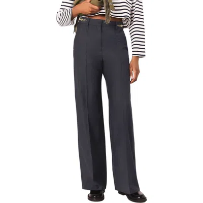 Maje Suit Trousers With Chain Detail In Blue