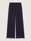 Maje Suit Trousers With Pintucks In Navy