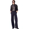 Maje Suit Trousers With Pintucks In Navy