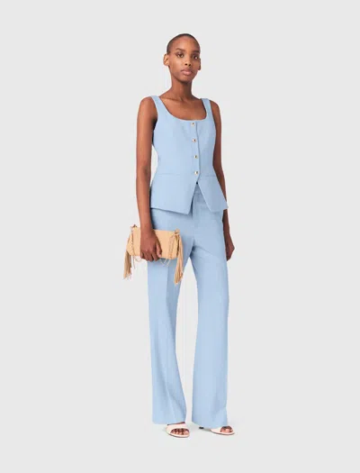 Maje Suit Trousers With Pleats In Blue