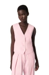 Maje Womens V-neck Woven Waistcoat Roses