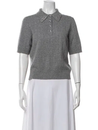 Pre-owned Maje Sweater In Grey/white