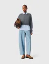 Maje Sweater With Removable Collar And Layer In Grey