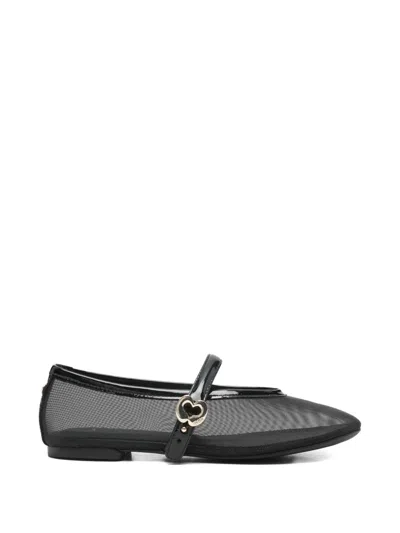 Maje T-strap Heart Ballet Flats In Black