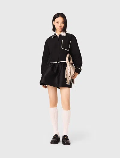 Maje Taffeta Shirt In Black