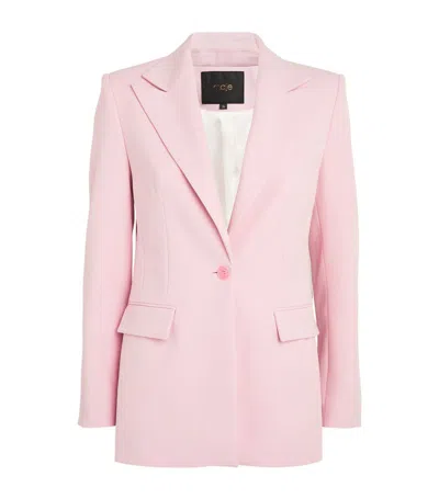 Maje Peak-lapels Single-breasted Blazer In Pink