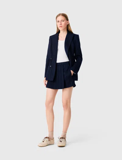 Maje Short Tailleur Avec Lurex In Blue
