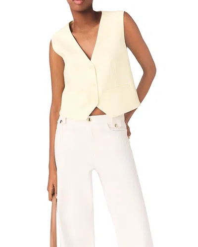 Maje Tailored Sleeveless Jacket In Yellow