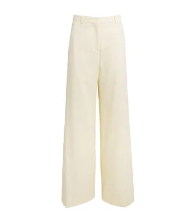 Maje Tailored Wide-leg Trousers In Yellow