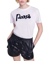 Maje Embroidered Paris T-shirt In White