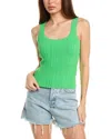 Maje Ribbed Knit Cardigan With Frill In Green
