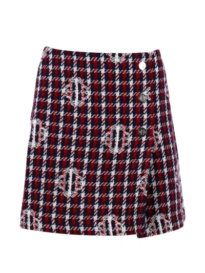 Pre-owned Maje Tartan Wrap Mini Skirt In Red