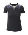 Maje Tatillon Embellished T-shirt In Black Cotton In Black