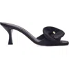 Maje Textile Mules With Satin Flower In Black