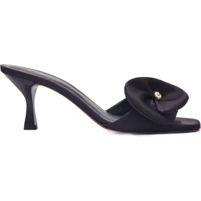 MAJE MAJE TEXTILE MULES WITH SATIN FLOWER