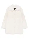 Maje Textured-collar Coat In White