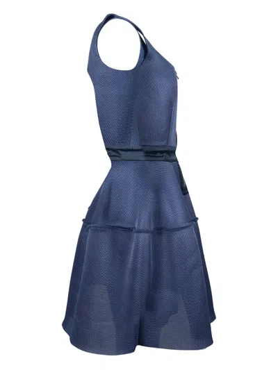 Pre-owned Maje Textured Sleeveless Mini Dress In Blue