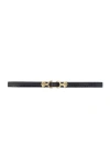 Maje Amor Croc Embossed Belt In Black