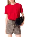 Maje T-shirt With Embroidered Logo In Red