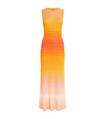 Maje Rirano Ribbed Maxi Dress In Orange