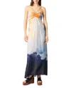 Maje Ryedine Cutout Maxi Dress In Blue Tie Dye Print