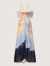 Maje Ryedine Cutout Maxi Dress In Imprime Tie And Dye Bleu