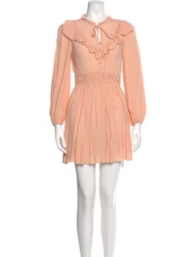 Pre-owned Maje Tie Neck Mini Dress In Pink