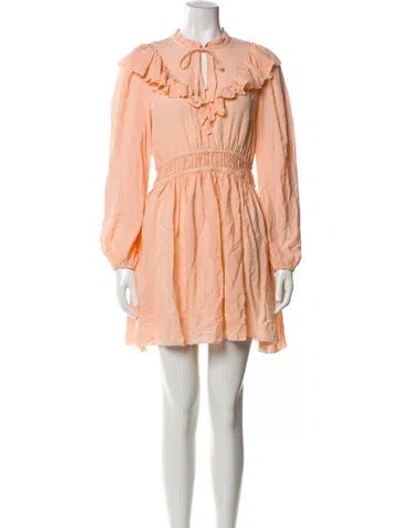 Pre-owned Maje Tie Neck Mini Dress W/ Tags In Pink