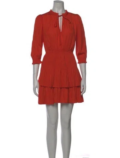 Pre-owned Maje Tie Neck Mini Dress W/ Tags In Red