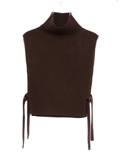 Maje Tie-neck Scarf In Brown