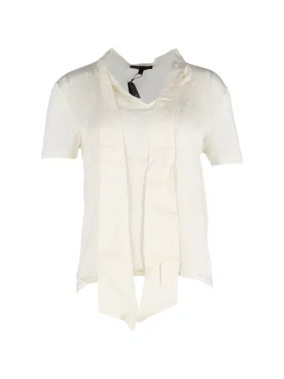 Pre-owned Maje Tie-neck Silk Top In Neutral