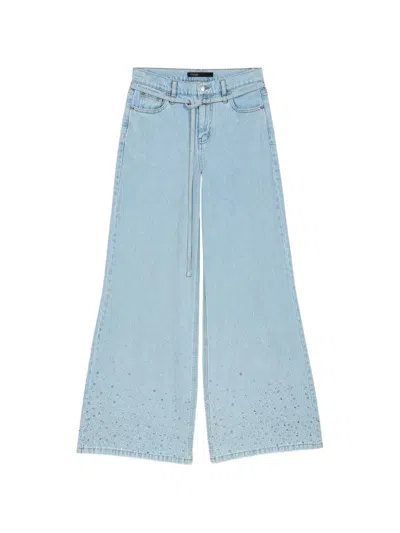 Maje Tie-waist Jeans In Blue