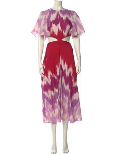 Pre-owned Maje Tie-dye Print Long Dress In Purple